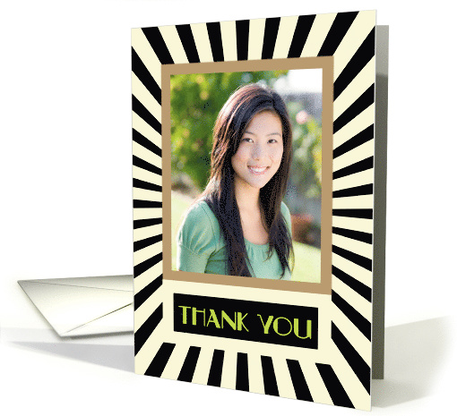 Photo Card Zebra Print Op Art Modern Thank You Blank Inside card