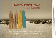 Husband Birthday Vintage Surfboards Getting Older Surfer Humor card