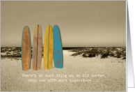 Vintage Surfboards in the Sand Older Surfer Humor Blank Inside card