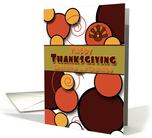 Grandma and Grandpa Happy Thanksgiving Retro Circles... (1158604)