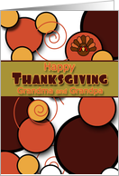 Grandma and Grandpa Happy Thanksgiving Retro Circles Swirls Fall Color card
