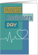 Physician Assistants Day Blue Scrapbook Look with Heart for Male PA card