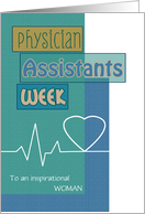 Woman Physician Assistants Week Blue Scrapbook Look Heartbeat card