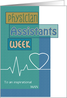 Man Physician Assistants Week Blue Scrapbook Look Heartbeat card