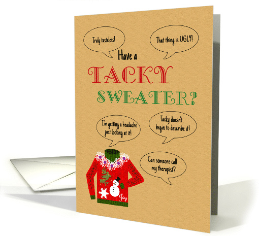 Tacky Sweater Christmas Party Invitation Knitted Sweater Humor card