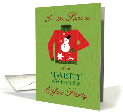 Tacky Sweater Office Christmas Party Invitation Knitted Sweater card