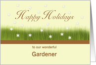 Landscaper Gardener Grass and Snow Christmas Holiday Custom Text card