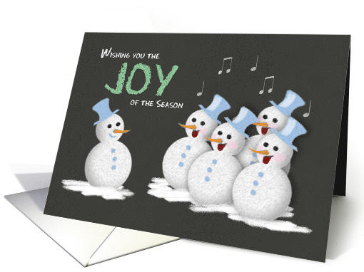 Chalkboard Joy of the Season Jolly Snowmen Singing Songs card