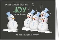 Christmas Party Invitation Joy of the Season Jolly Snowmen Custom card