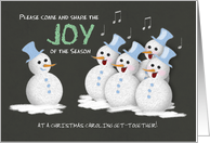 Christmas Caroling Invitation Joy of the Season Jolly Snowmen Custom card