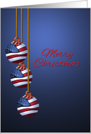 Patriotic Merry Christmas U.S. Flag Ornaments Business or Personal Use card