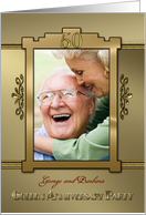 Invitation 50th Wedding Anniversary Party Golden Elegant Photo Card