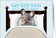 Knee Surgery Get Well Soon Cute Mouse in Bed card