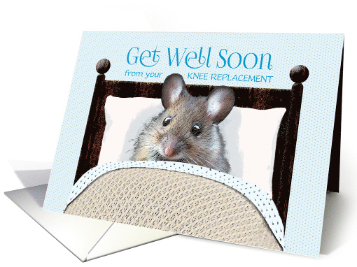 Knee Replacement Get Well Soon Cute Mouse in Bed card (1248224)