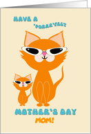 Mom Mother’s Day Cute Cool Ginger Cats Mother and Child Sunglasses card