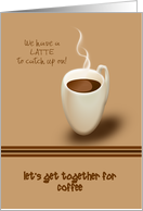 Let’s do Coffee Invitation Hot Steaming Coffee in Cream Mug card