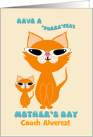Coach Mother’s Day Cute Cool Ginger Cats Mother Kitten Sunglasses card