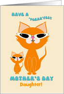 Daughter Mother’s Day Cute Cool Ginger Cats Mother Kitten Sunglasses card