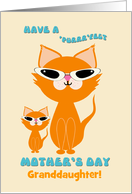 Granddaughter Mother’s Day Cute Ginger Cats Mother Kitten Sunglasses card