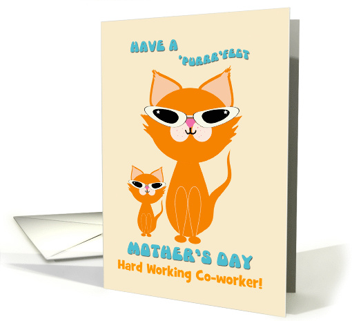 Co-worker Mother's Day Cute Ginger Cats Kitten Sunglasses card