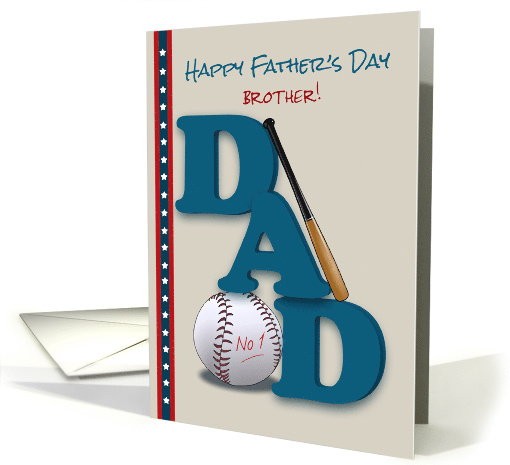 Brother Father's Day Baseball Bat and Baseball No 1 Dad card (1279196)