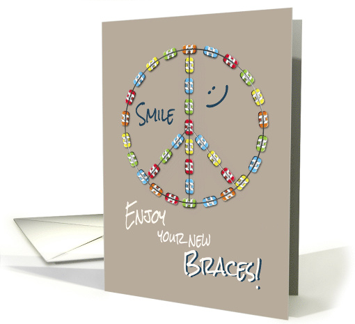 Braces On Congratulations - Peace Sign Smile Enjoy your Braces card