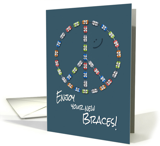 Braces On Congratulations - Peace Sign Smile Enjoy Braces Boy card