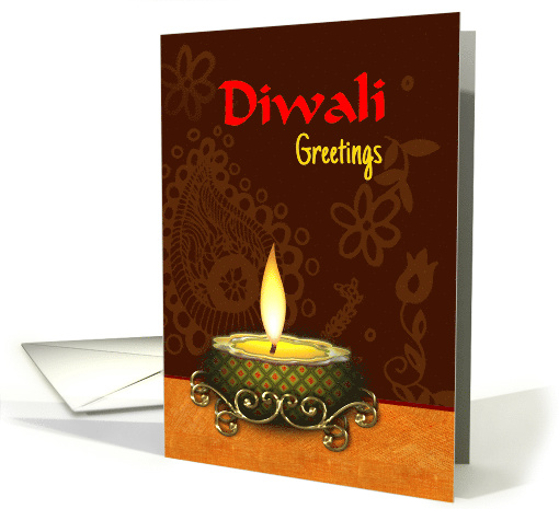 Diwali Greetings Business or Personal with single Diya... (1297160)