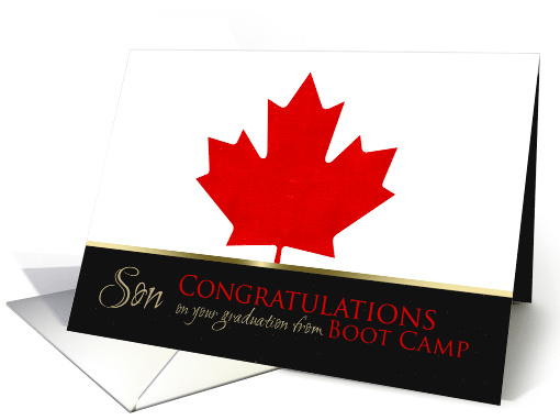 Son Graduation Boot Camp Congratulations Canadian Maple Leaf card