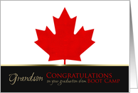 Grandson Graduation Boot Camp Congratulations Canadian Maple Leaf card