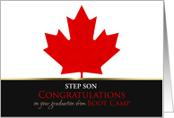Step Son Custom Relation Text Graduation Boot Camp Canadian Maple Leaf card