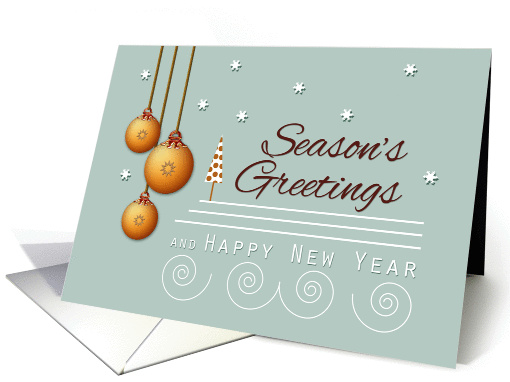 Golden Ornaments Season's Greetings and Polka dot Tree card (1320086)