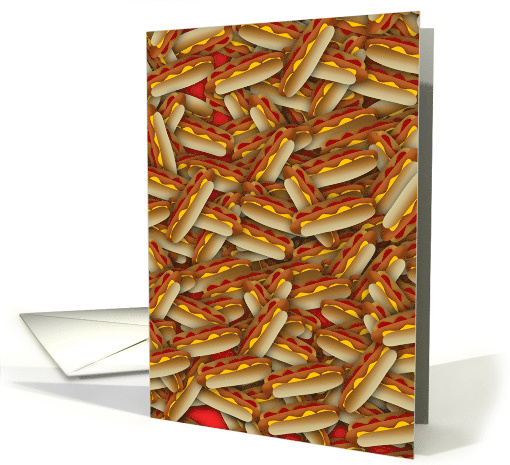 Hot Dogs Everywhere Ketchup Mustard Blank Any Occasion Culinary card