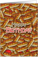 Happy Birthday Hot Dogs Everywhere Ketchup and Mustard for Foodies card