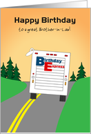 Brother-in-Law Birthday Express Truck in Summer Custom Text card