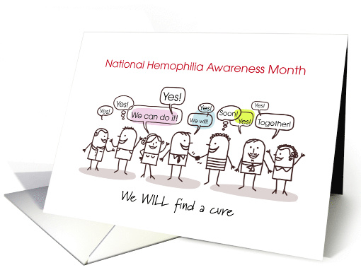 National Hemophilia Awareness Month Together Find a Cure card