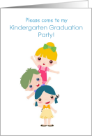 Kindergarten Graduation Party Invitation Cute Girls and Boys card