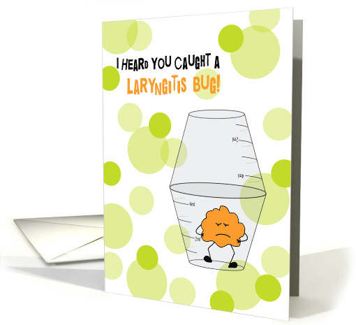 Laryngitis Get Well Soon Trapped Bug in Medicine Cups Humor card