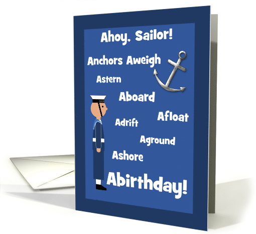 Sailor Birthday British Navy Nautical Word Humour Custom card