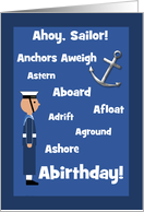 Sailor Birthday British Navy Nautical Word Humour Custom card