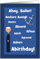 Ahoy, Sailor Birthday Navy Nautical Word Humor United States Military card