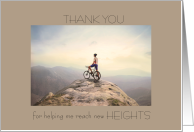Thank you Cycling Coach Reaching New Heights Pinnacle card