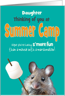 Summer Camp Daughter Custom Thinking of You Mouse with a Marshmallow card