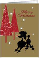 Toy Poodle with Glowing Red Nose Christmas card
