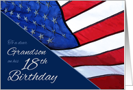 Grandson 18th Birthday Patriotic U.S. Flag card