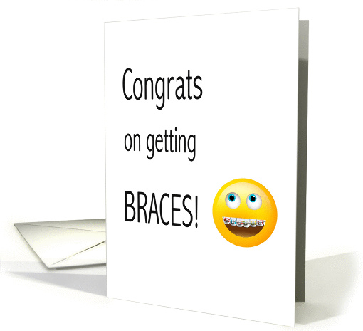 Getting Braces Emoji Congratulations Text Message card (1427500)