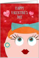 Quirky Hipster Retro Gal Valentine’s Day card