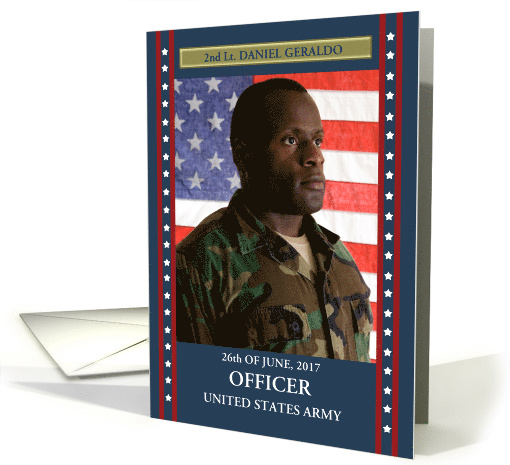 Commissioned Officer in the Army Custom Photo Announcement card