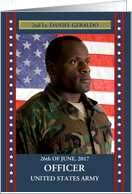 Commissioned Officer in the Army Custom Photo Announcement card