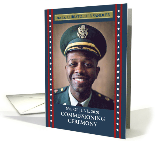 Commissioned Army Officer Custom Photo Invitation to Ceremony card